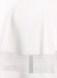 Jupe courte Mansart en maille - Blanc