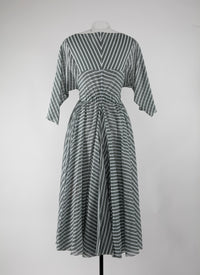 Robe à manches 3/4 Boudoir - Blanc & Vert