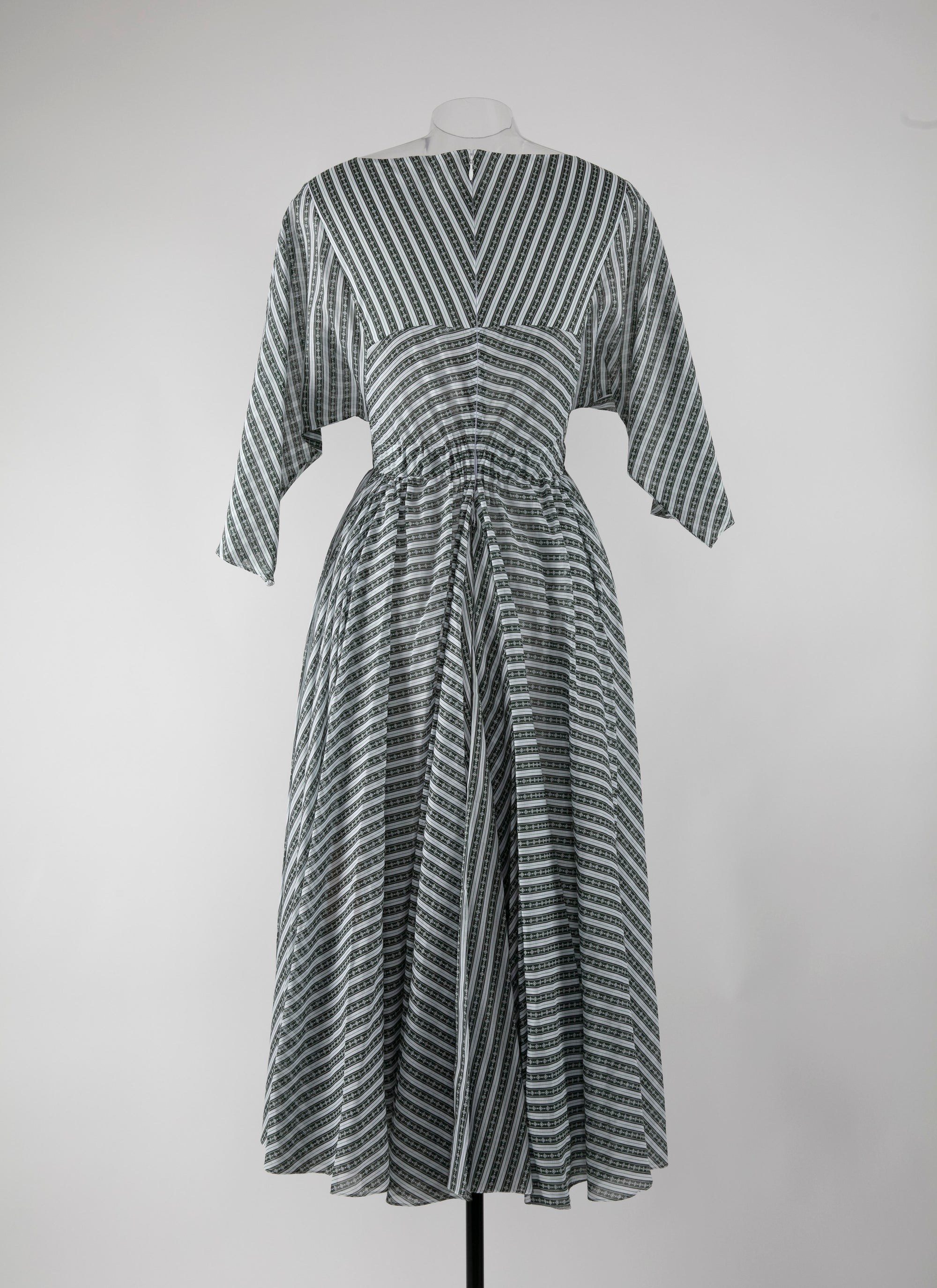 Robe à manches 3/4 Boudoir - Blanc & Vert