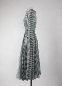 Robe à manches 3/4 Boudoir - Blanc & Vert