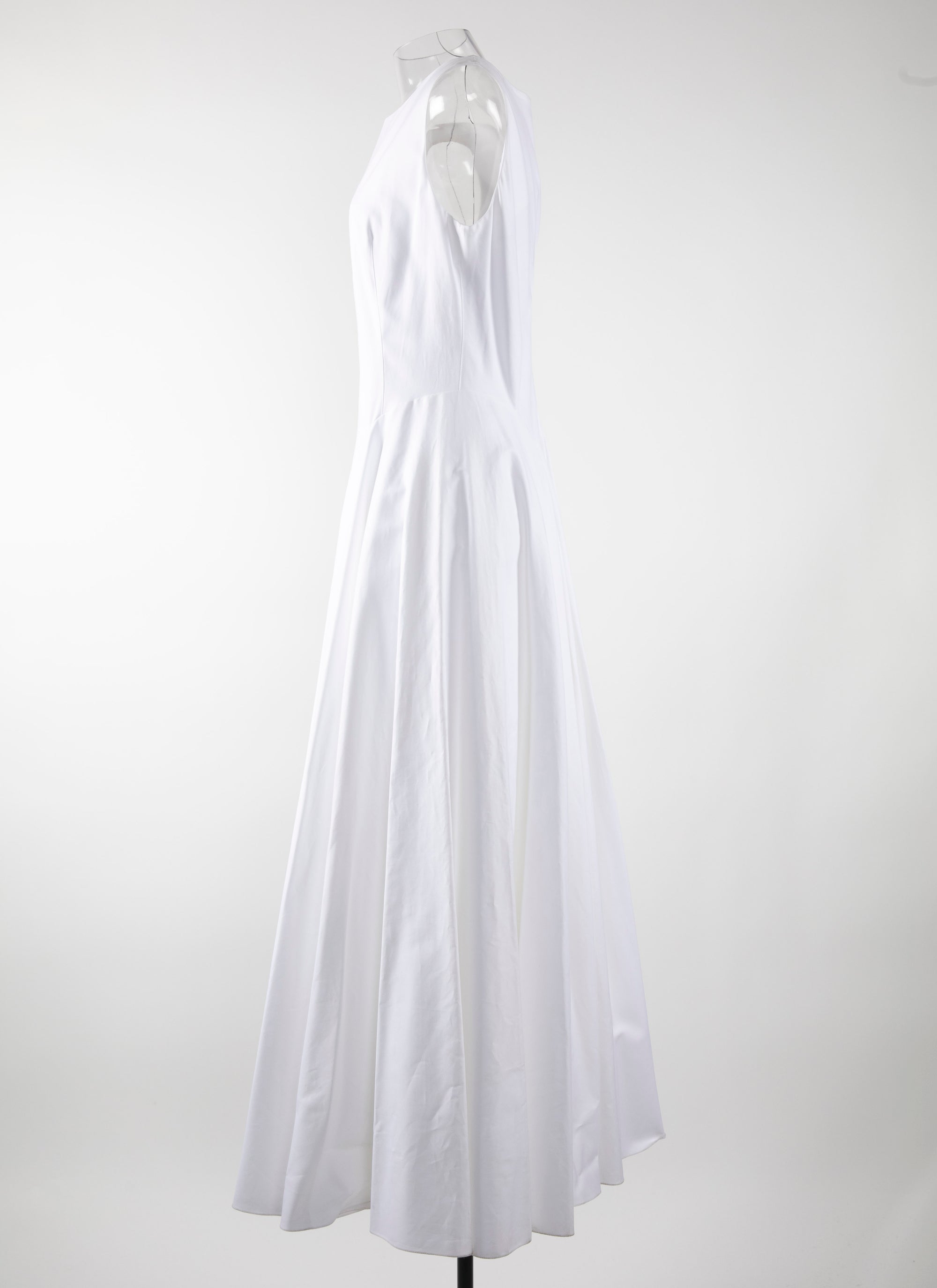 Sleeveless gabardine dress - White