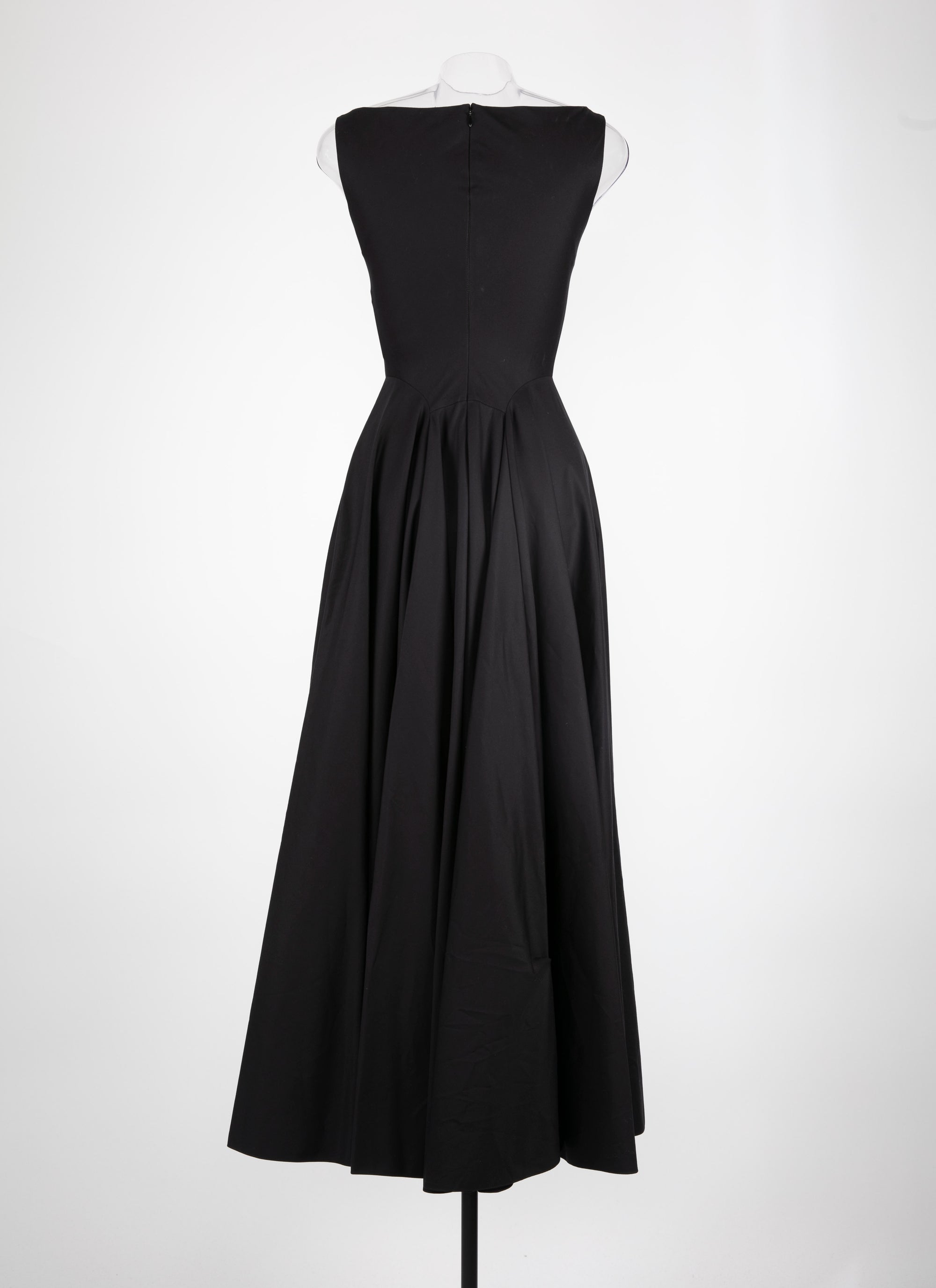 Sleeveless gabardine dress - Black