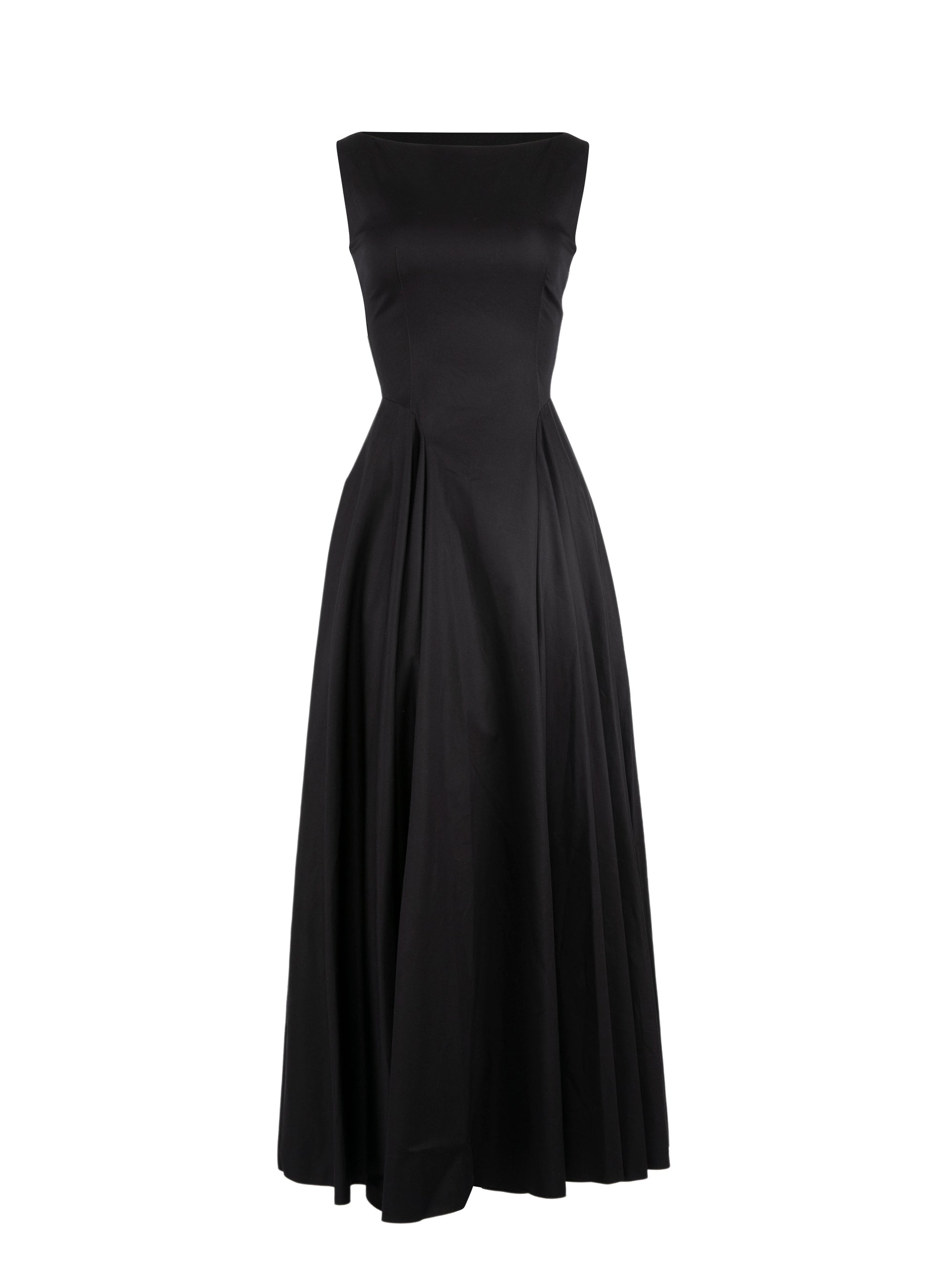 Sleeveless gabardine dress - Black