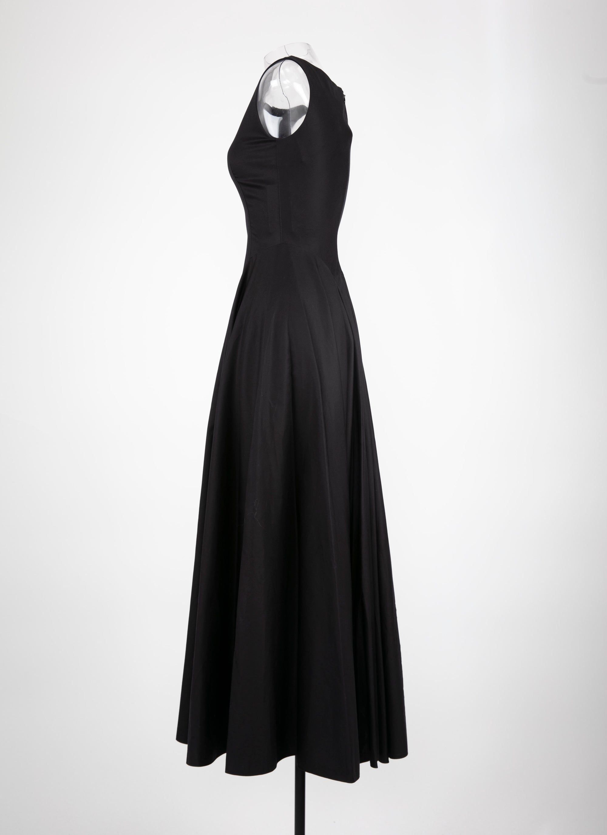 Sleeveless gabardine dress - Black