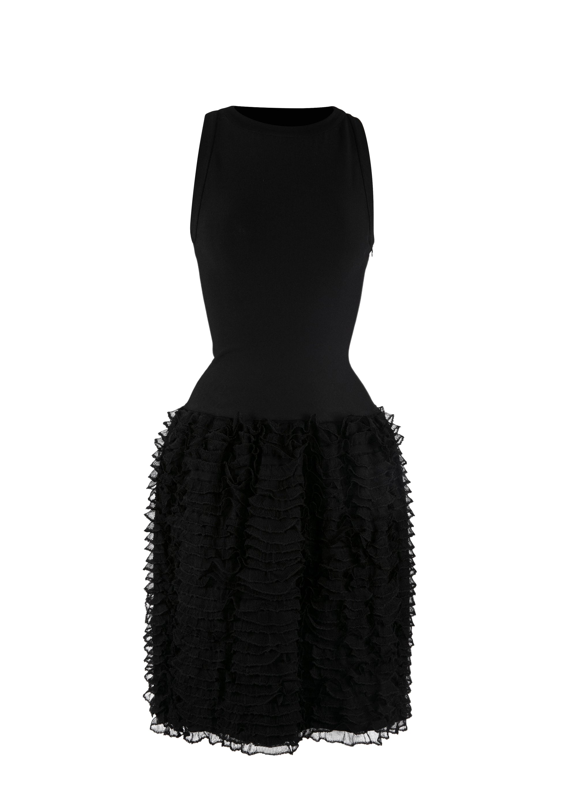 Robe sans manches Houpette - Noir
