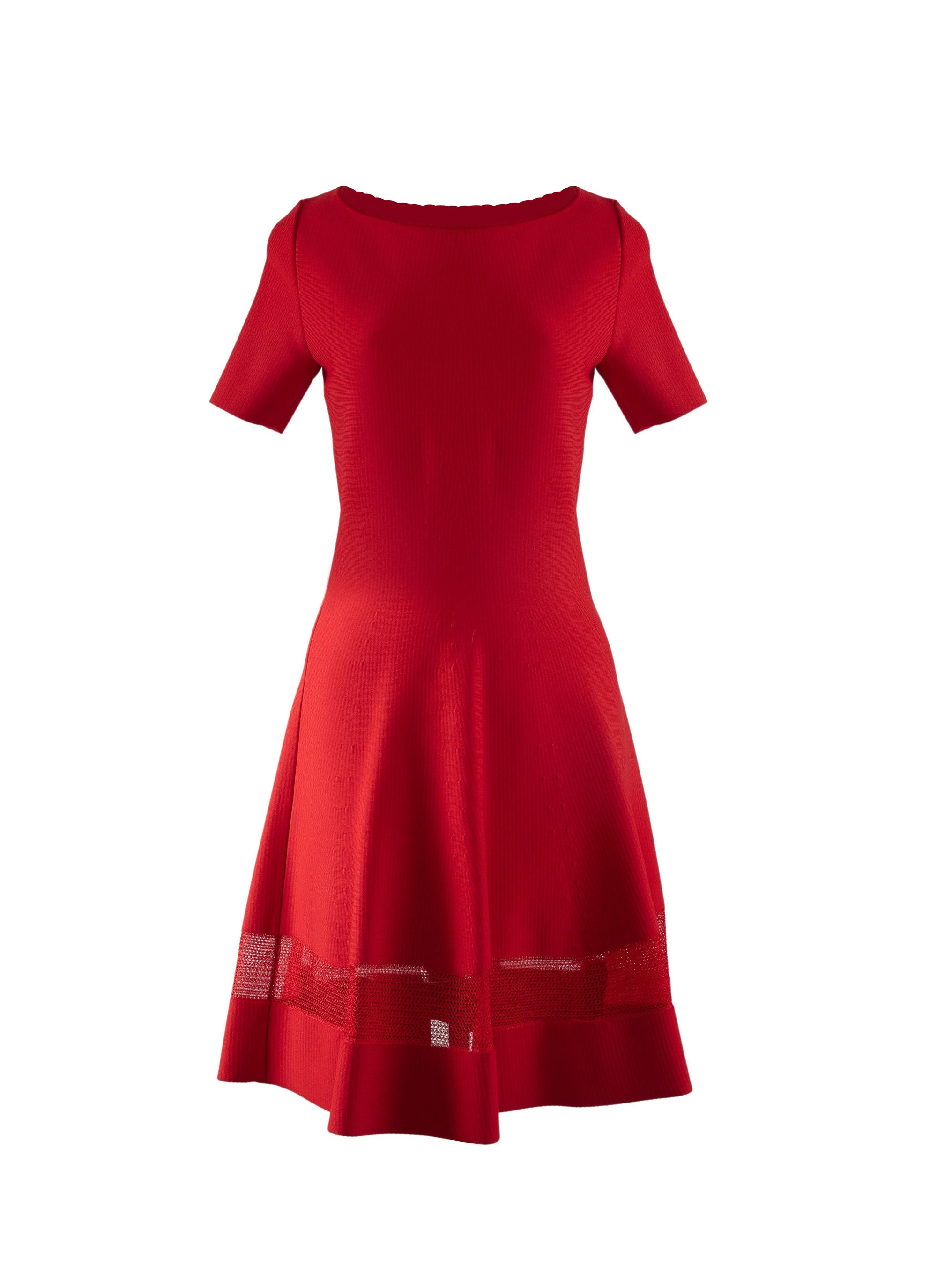 Robe à manches courtes Mansart en maille - Ecarlate