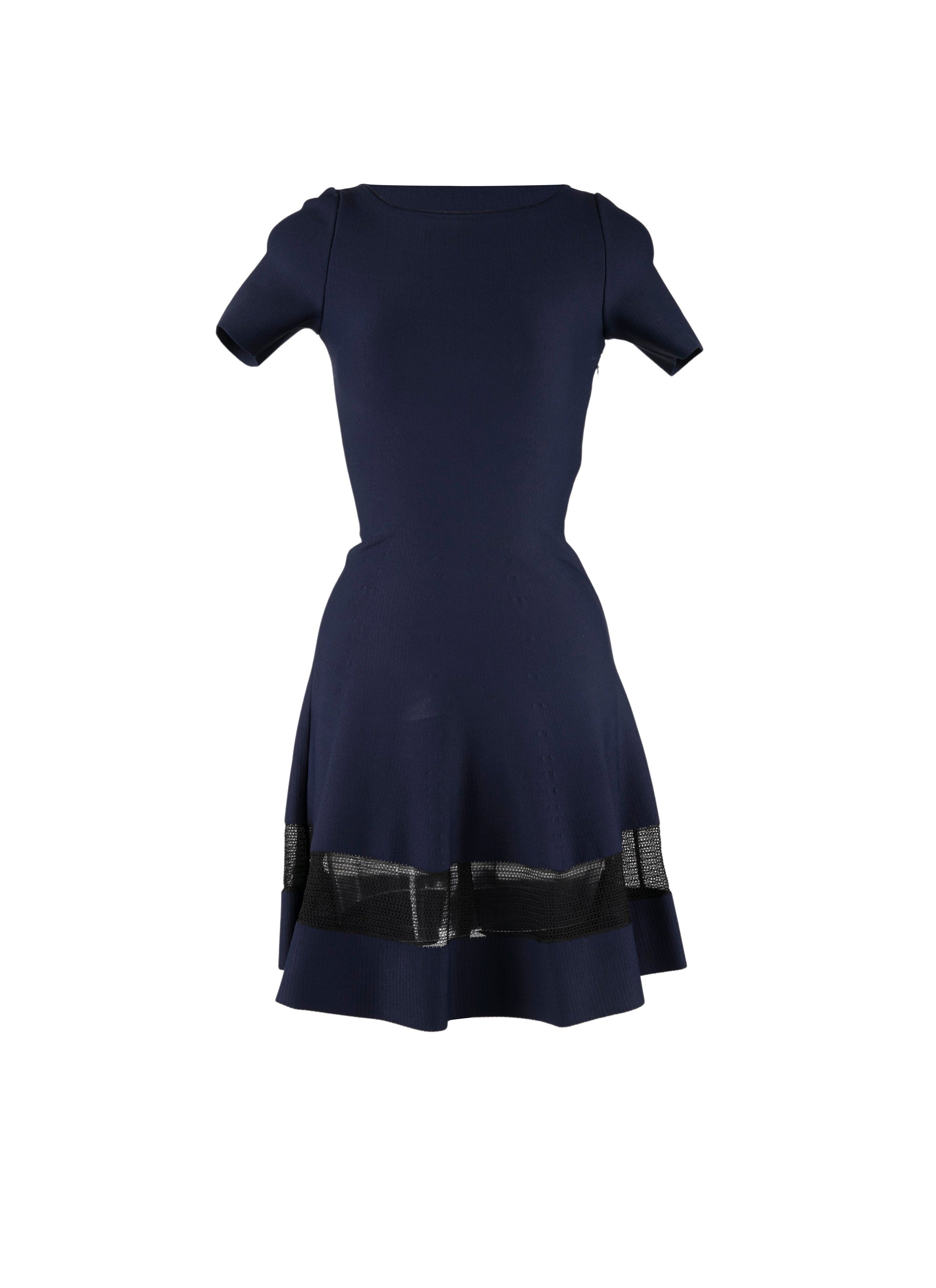 Short-sleeved knitted Mansart dress - Night