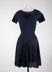 Charmeuse knitted short-sleeved dress - Night