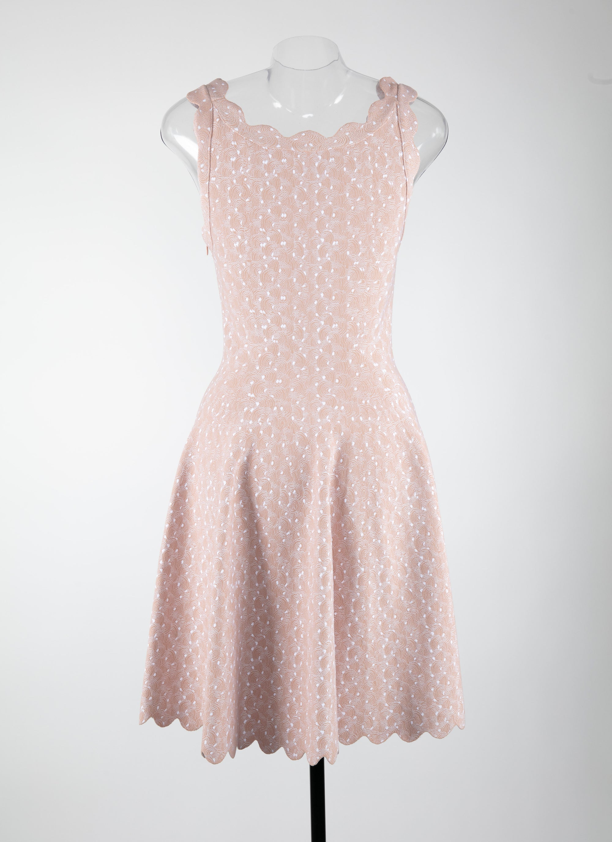 Sleeveless knitted Camée dress - Flesh Pink