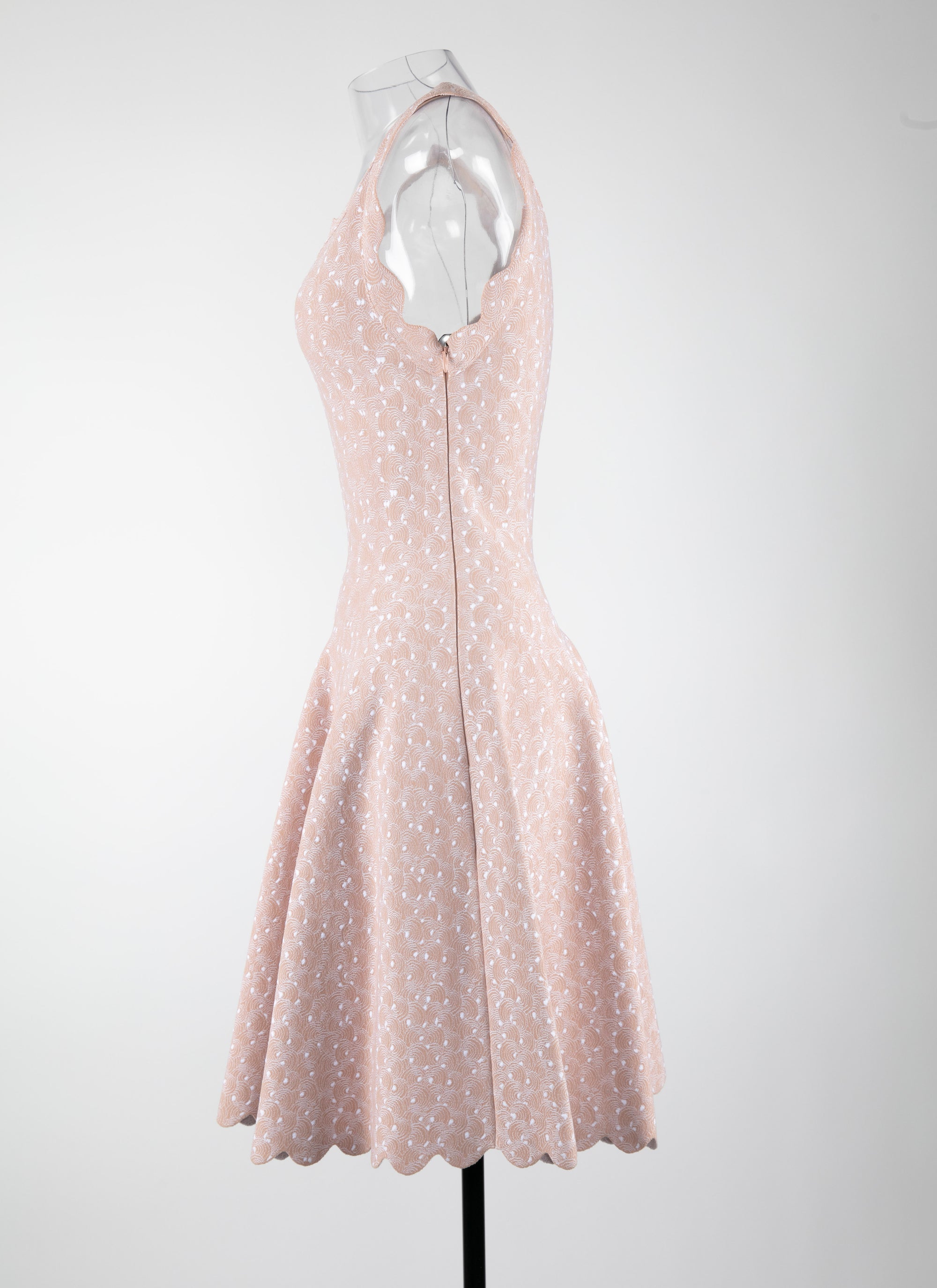 Sleeveless knitted Camée dress - Flesh Pink