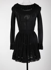 Falbalas mini dress with long sleeves - Black