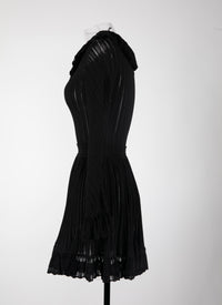 Falbalas mini dress with long sleeves - Black