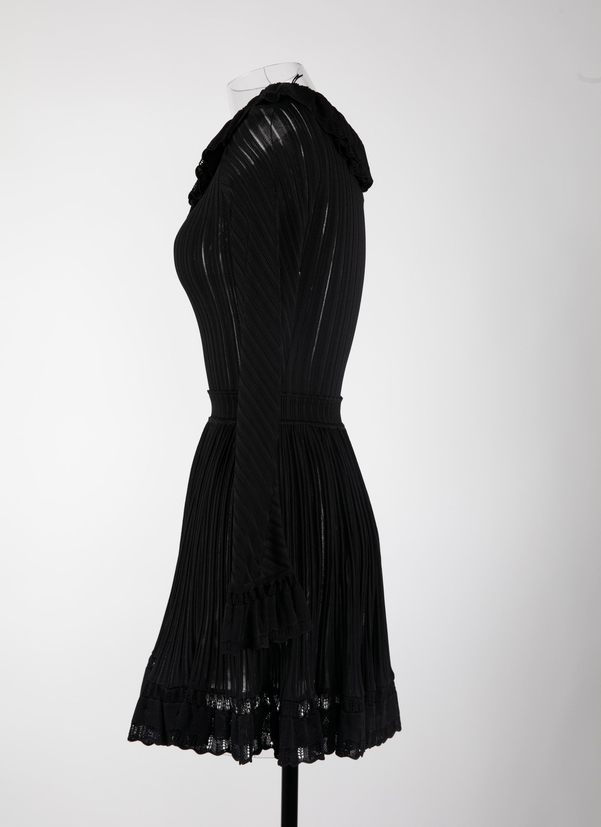 Falbalas mini dress with long sleeves - Black