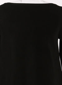 Pull à manches longues en maille - Noir