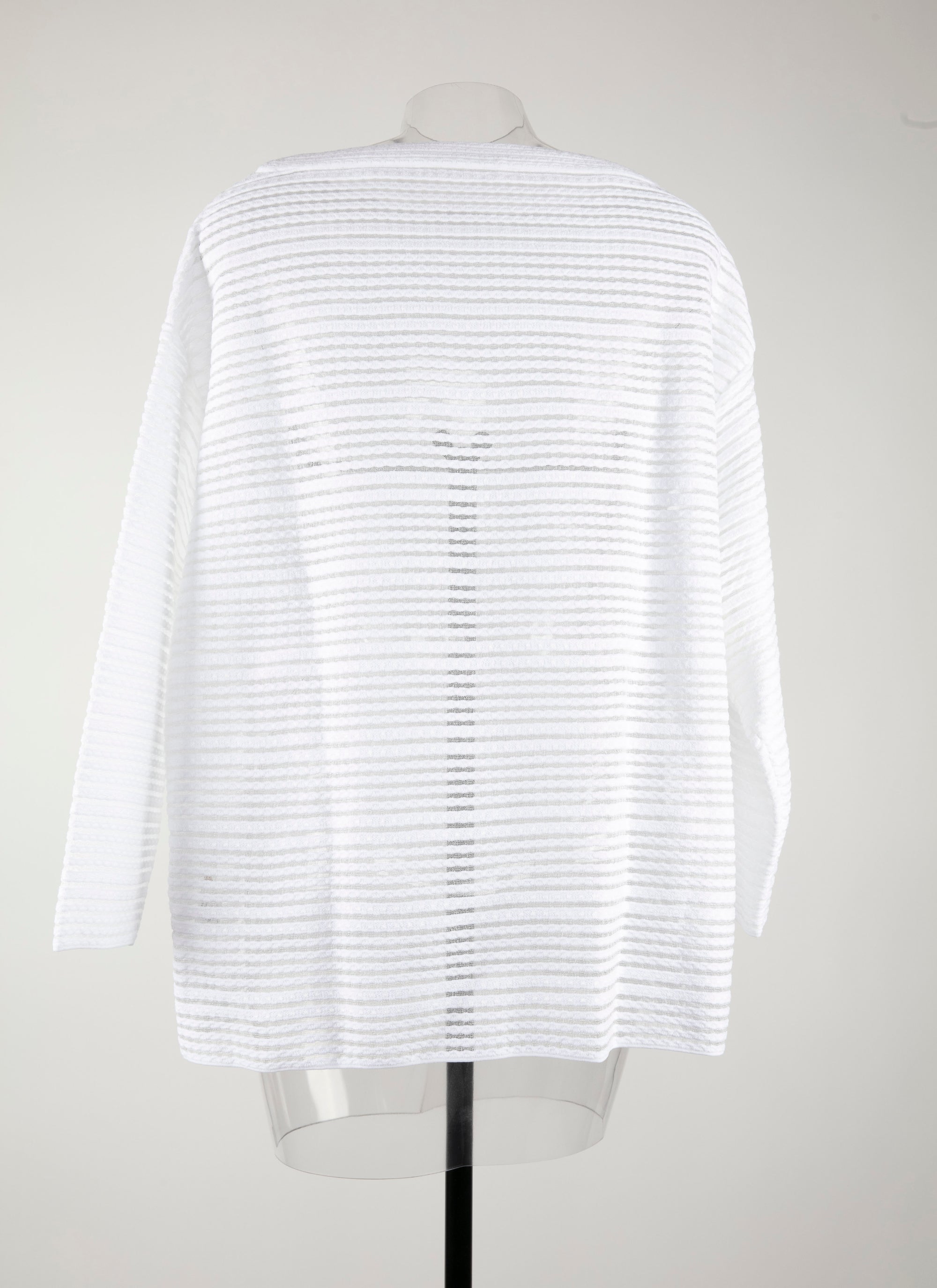 Pull rayé à manches longues Brocart en maille - Blanc