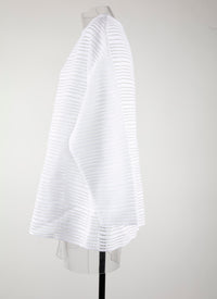 Pull rayé à manches longues Brocart en maille - Blanc
