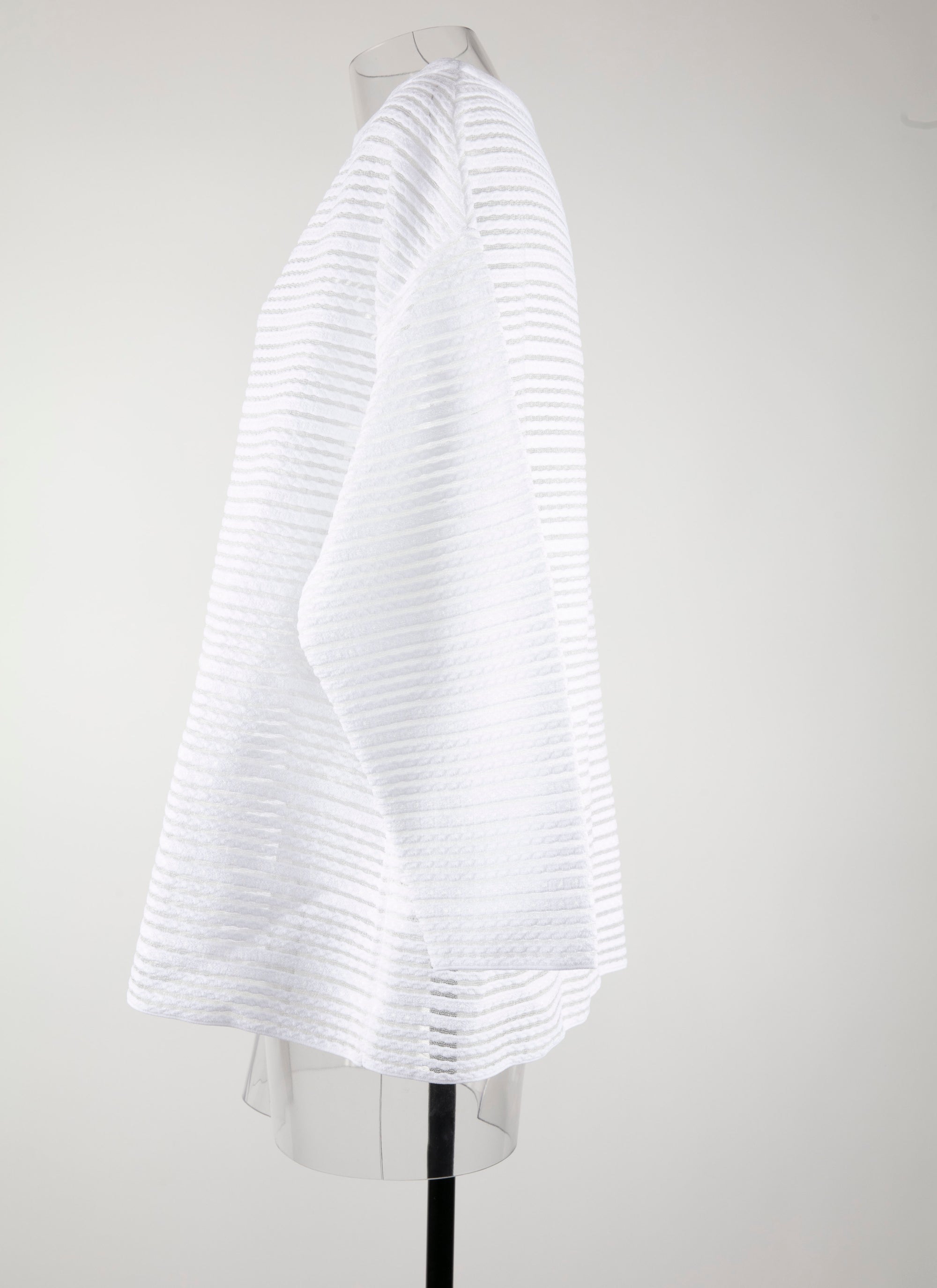 Pull rayé à manches longues Brocart en maille - Blanc