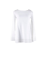 Pull à manches longues Brocart en maille - Blanc