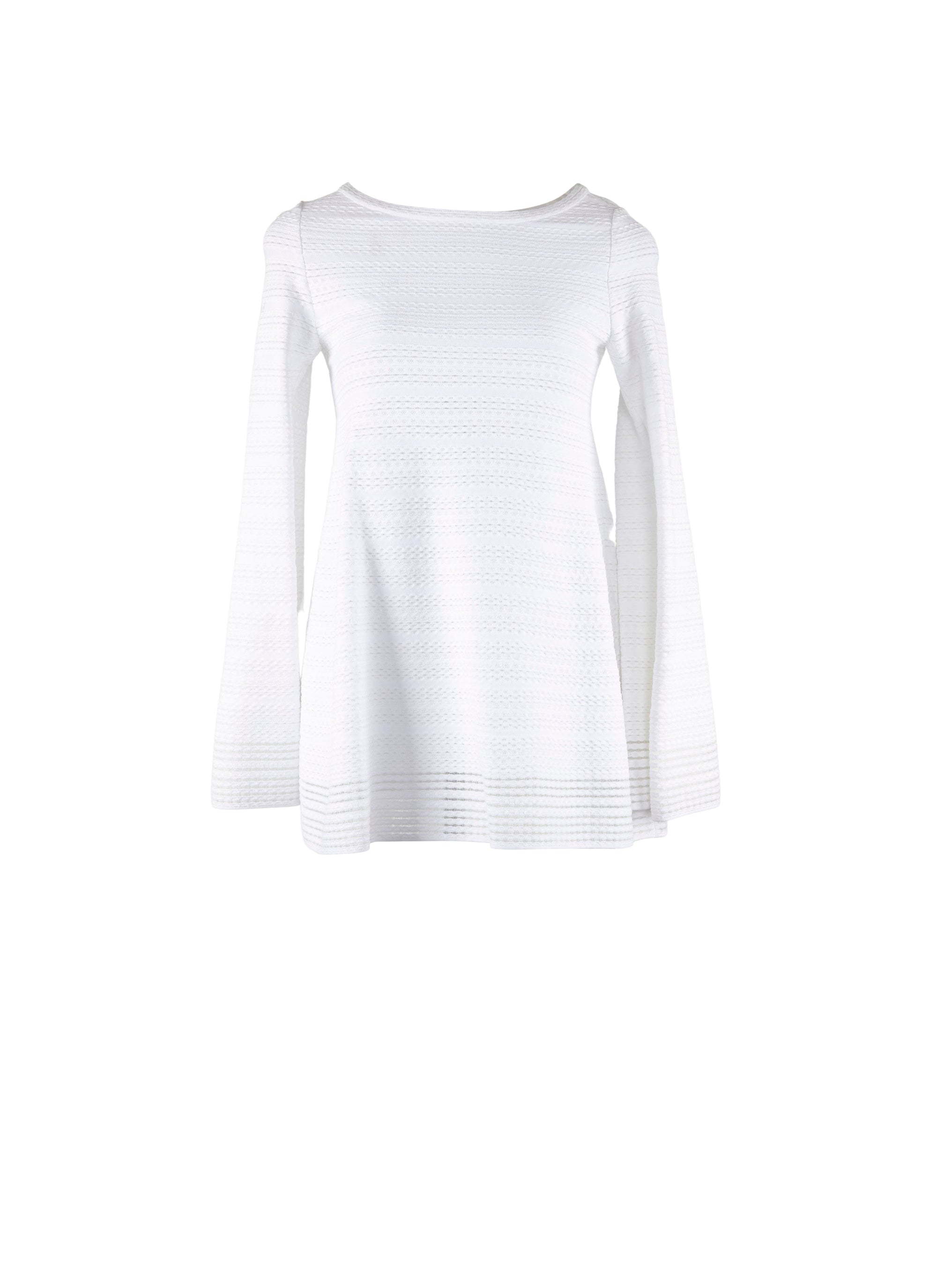Pull à manches longues Brocart en maille - Blanc