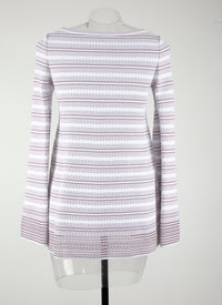 Brocart knitted long sleeve jumper - White & Red