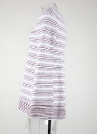Brocart knitted long sleeve jumper - White & Red