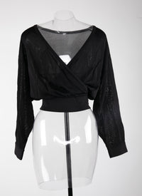 Pull à manches longues Déesses en maille - Noir