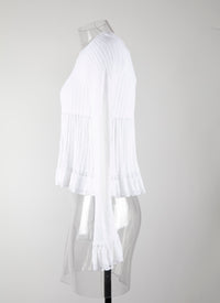 Pull à manches longues Falbalas en maille - Blanc