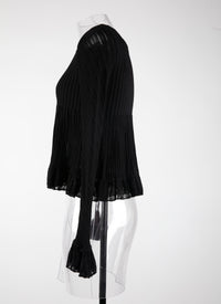 Pull à manches longues Falbalas en maille - Noir