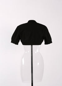 Bolero à manches courtes Trianon en maille - Noir