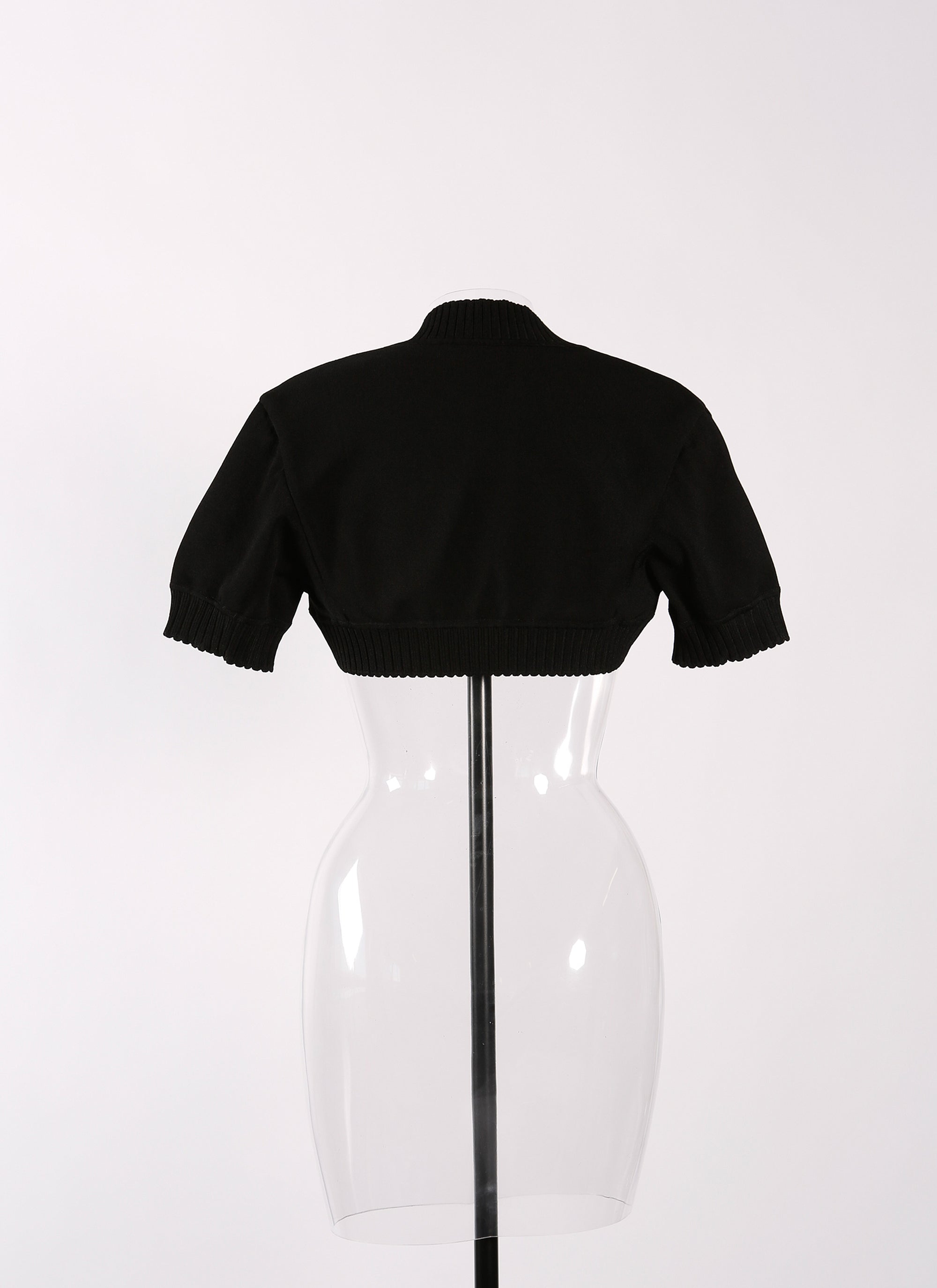 Bolero à manches courtes Trianon en maille - Noir