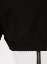Bolero à manches courtes Trianon en maille - Noir
