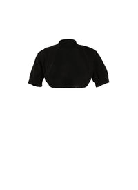 Bolero à manches courtes Trianon en maille - Noir