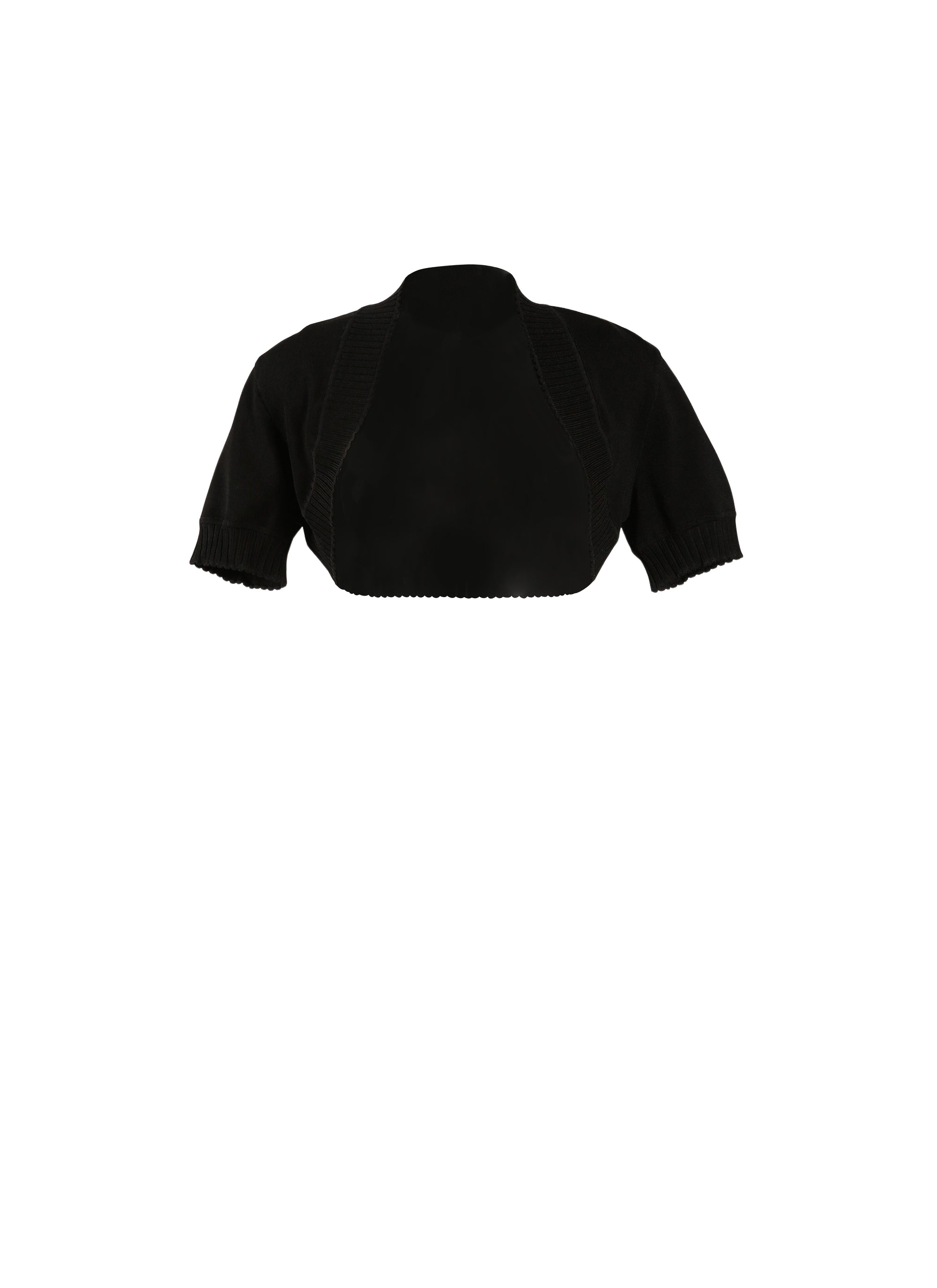 Bolero à manches courtes Trianon en maille - Noir