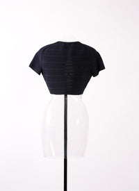 Cardigan à manches courtes Brocart en maille - Nuit