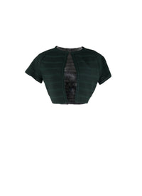 Cardigan à manches courtes Brocart en maille - Vert Imperial