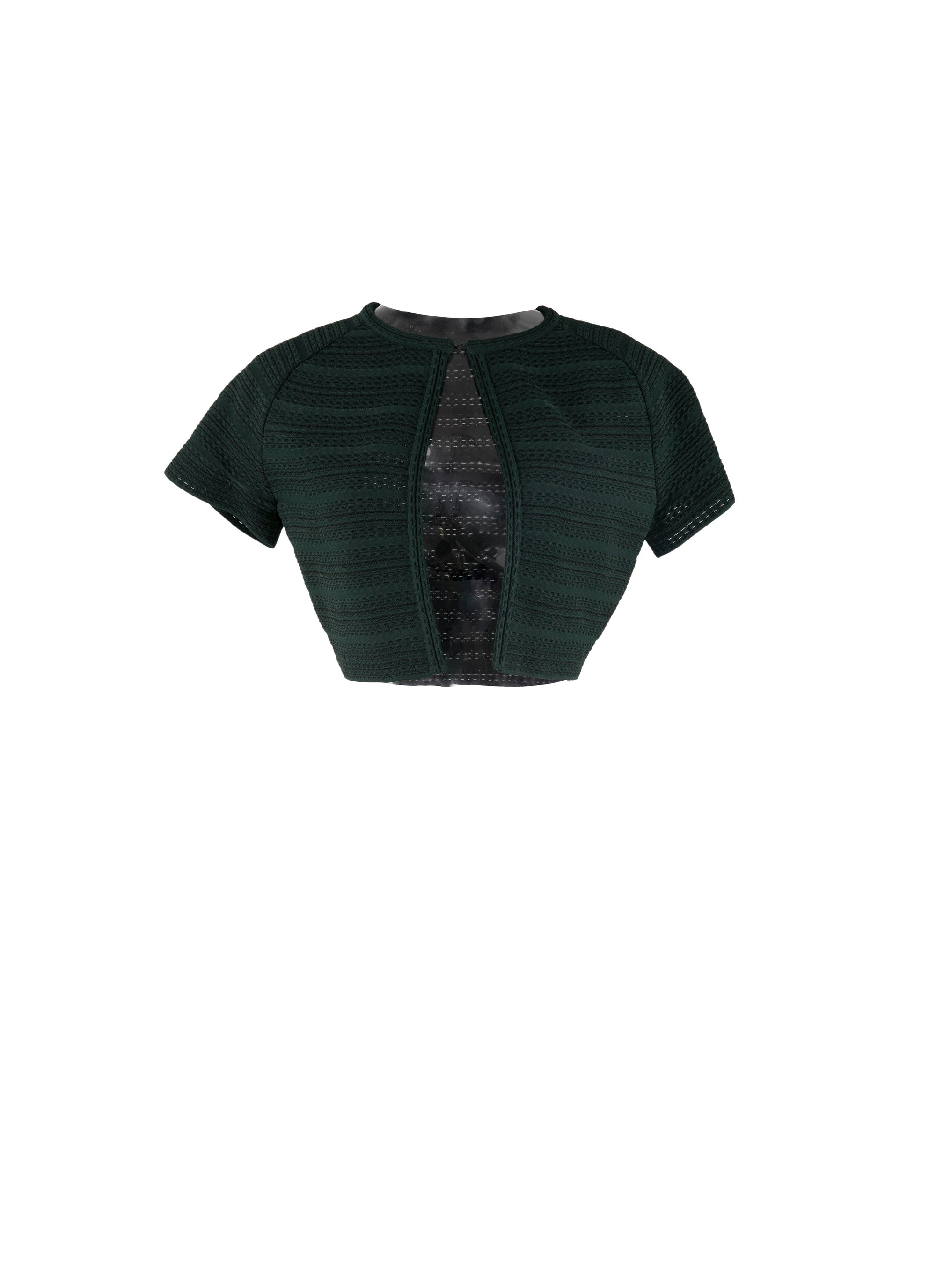 Cardigan à manches courtes Brocart en maille - Vert Imperial