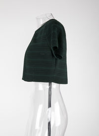 Cardigan à manches courtes Brocart en maille - Vert Imperial