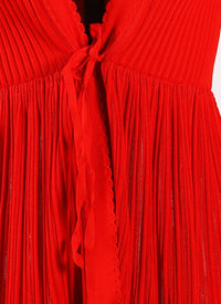 Knitted Falbalas long sleeve cardigan - Scarlet