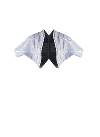 Bolero à manches courtes Pagode en maille - Blanc & Bleu