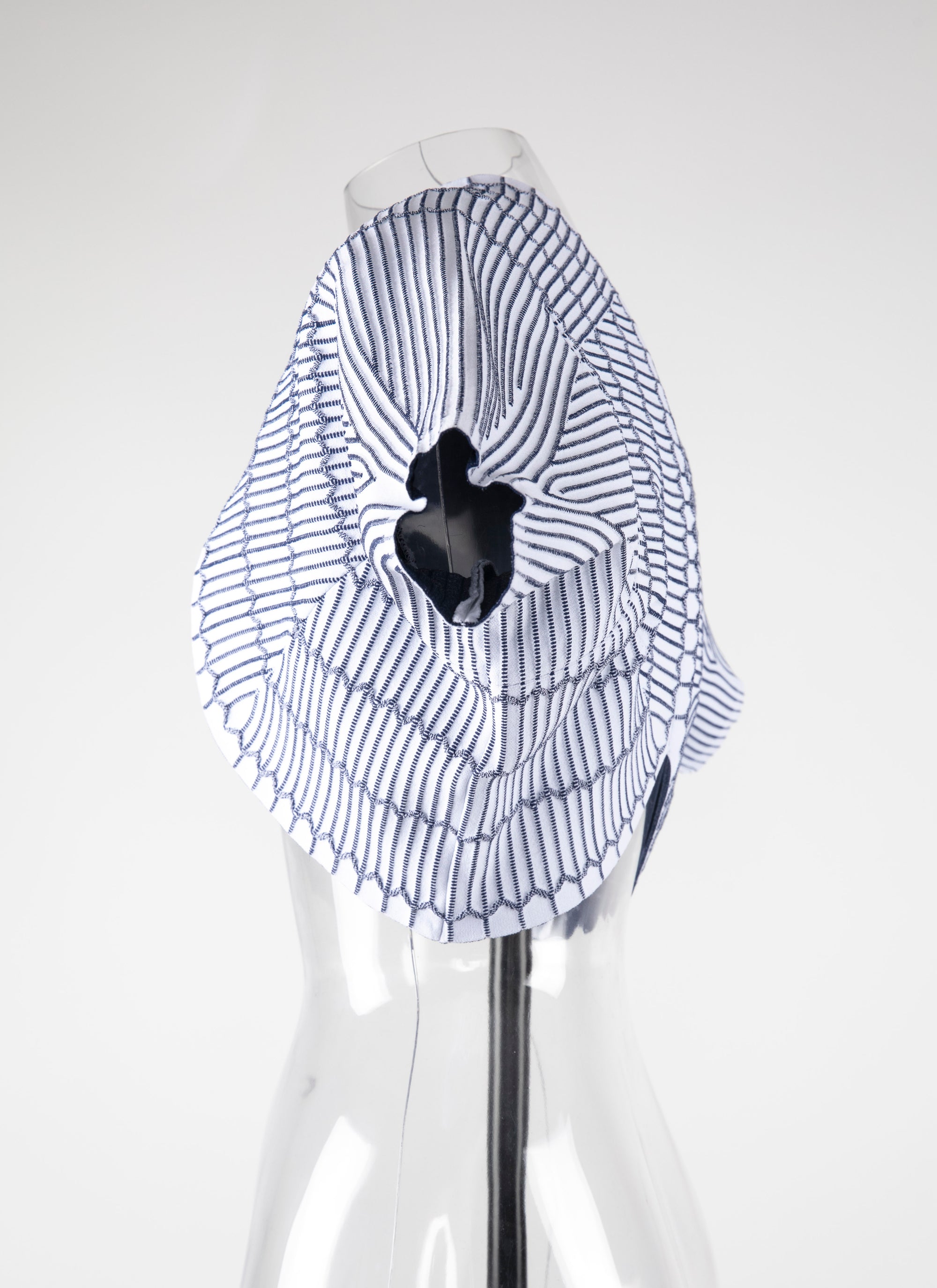 Bolero à manches courtes Pagode en maille - Blanc & Bleu