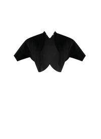 Bolero à manches courtes Pagode en maille - Noir