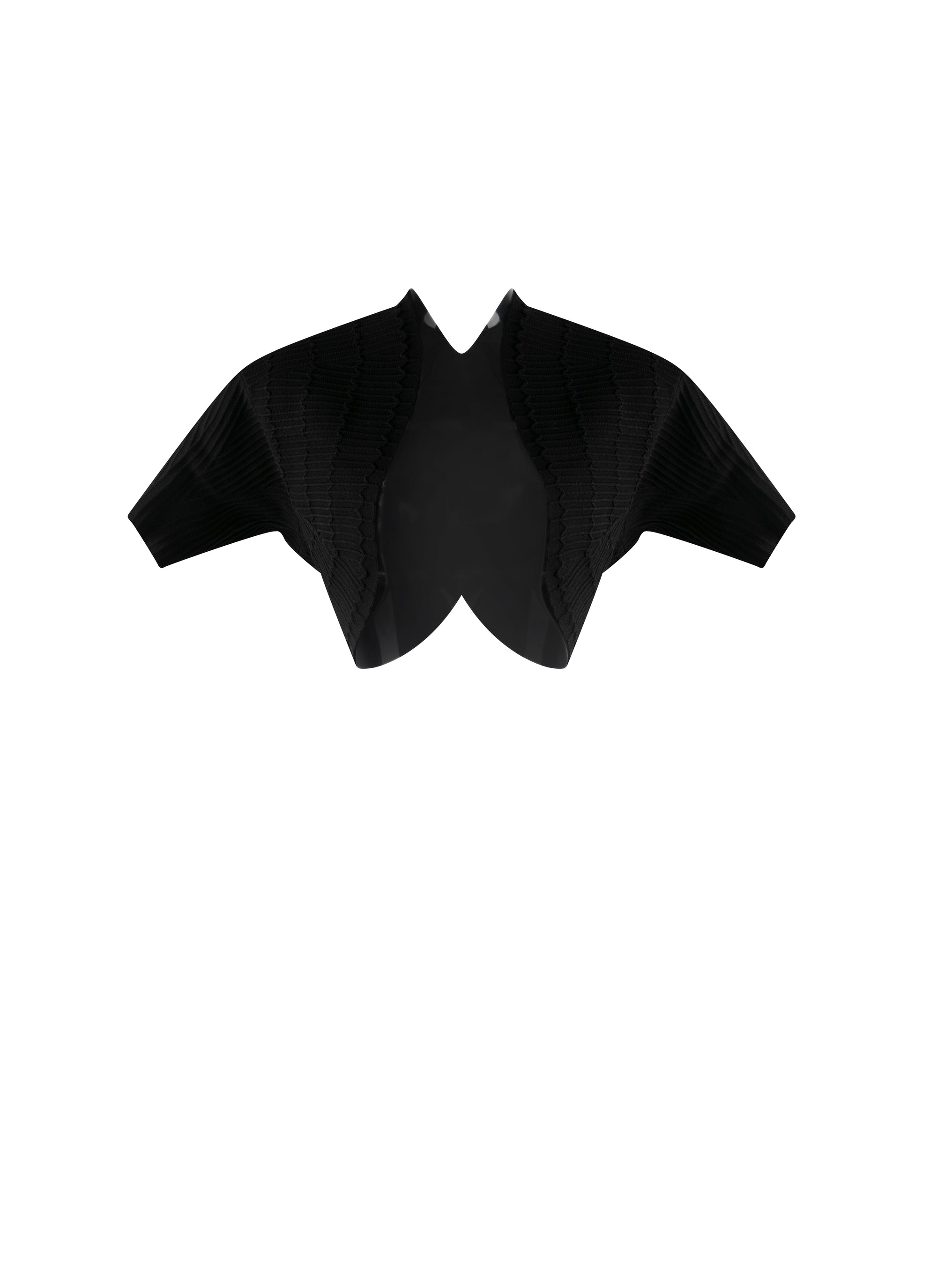 Bolero à manches courtes Pagode en maille - Noir