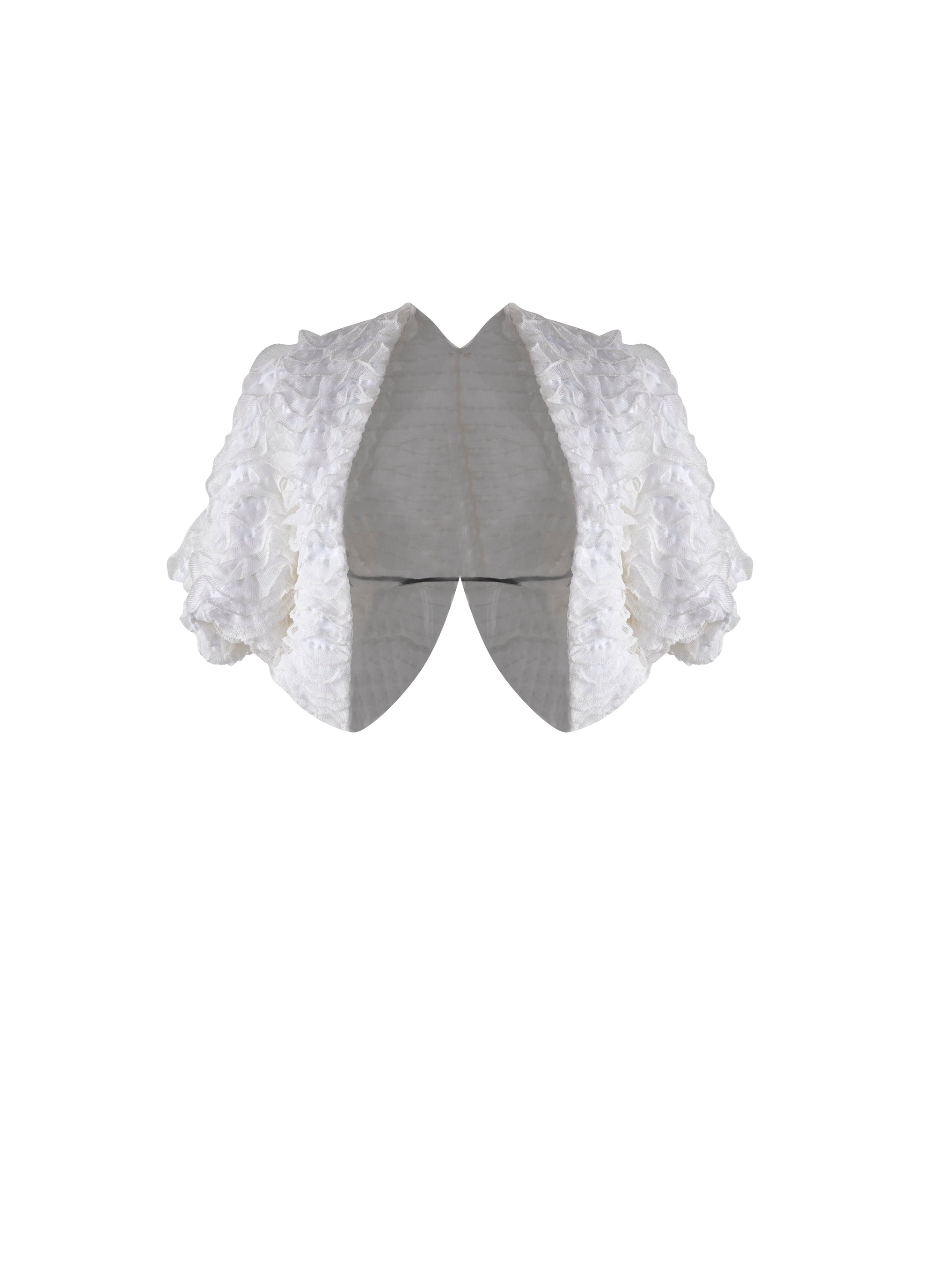Bolero à manches courtes Houpette - Blanc