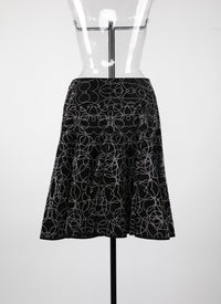 Leather Rainbow skirt - Black & Silver