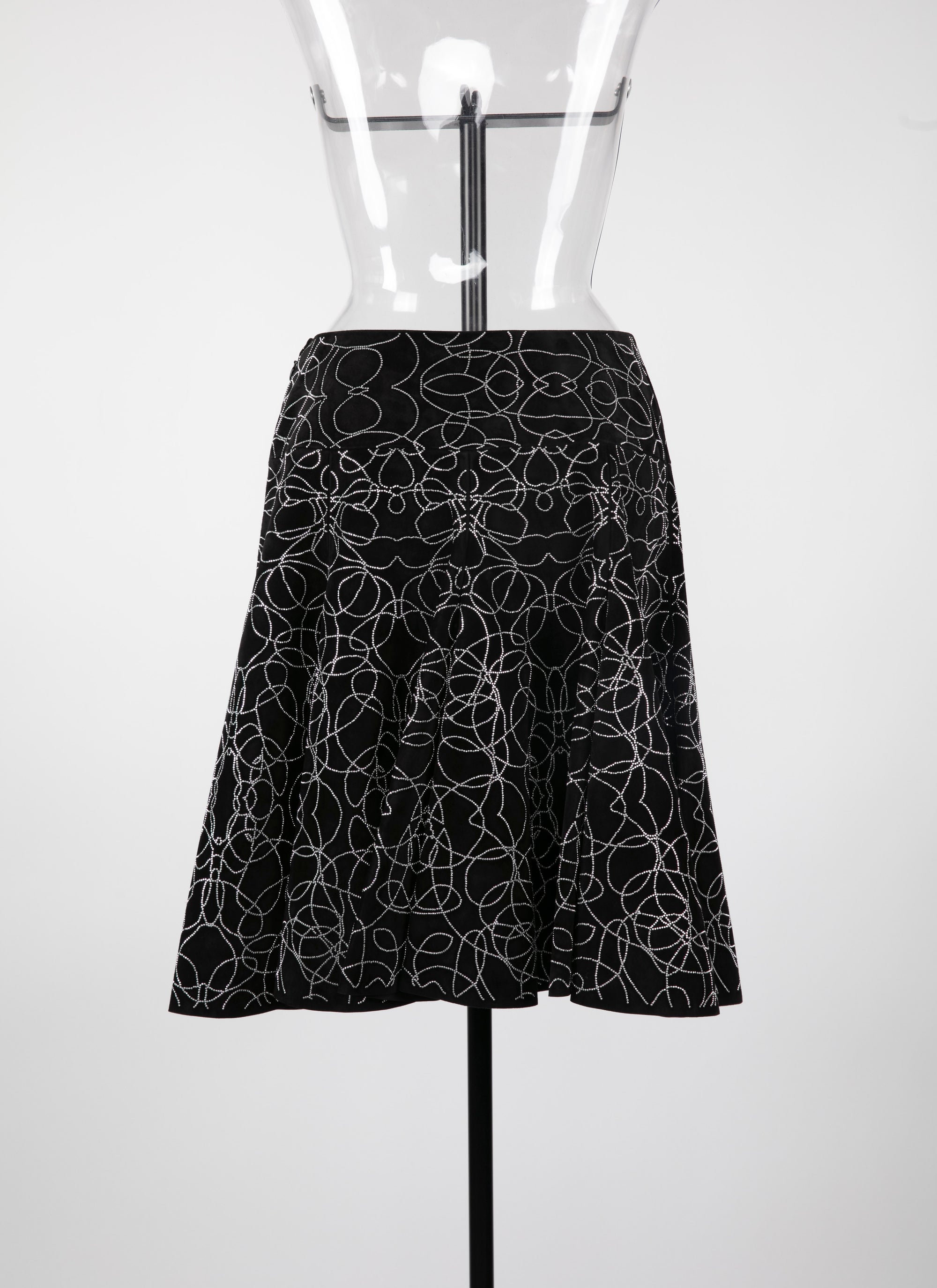 Leather Rainbow skirt - Black & Silver