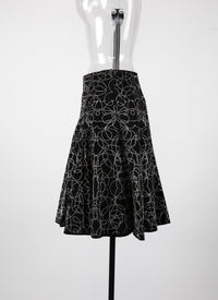 Leather Rainbow skirt - Black & Silver