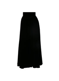 Long skirt in velvet - Black