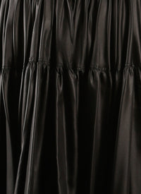 Long skirt in silk - Black