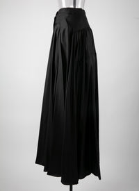 Long skirt in silk - Black