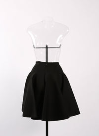 Jupe patineuse en maille - Noir